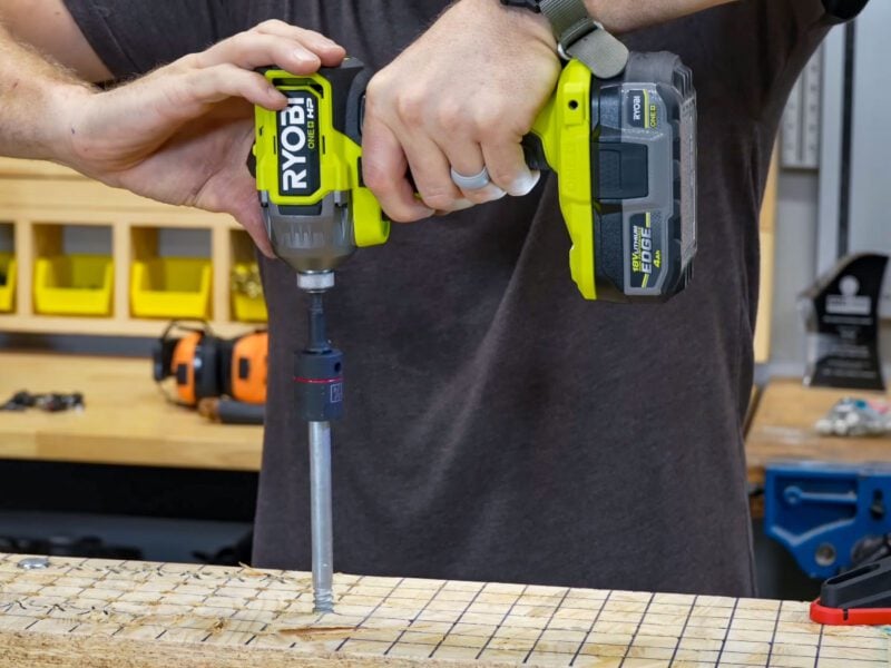 Lag screw Test Using the Ryobi HP Brushless Impact Driver