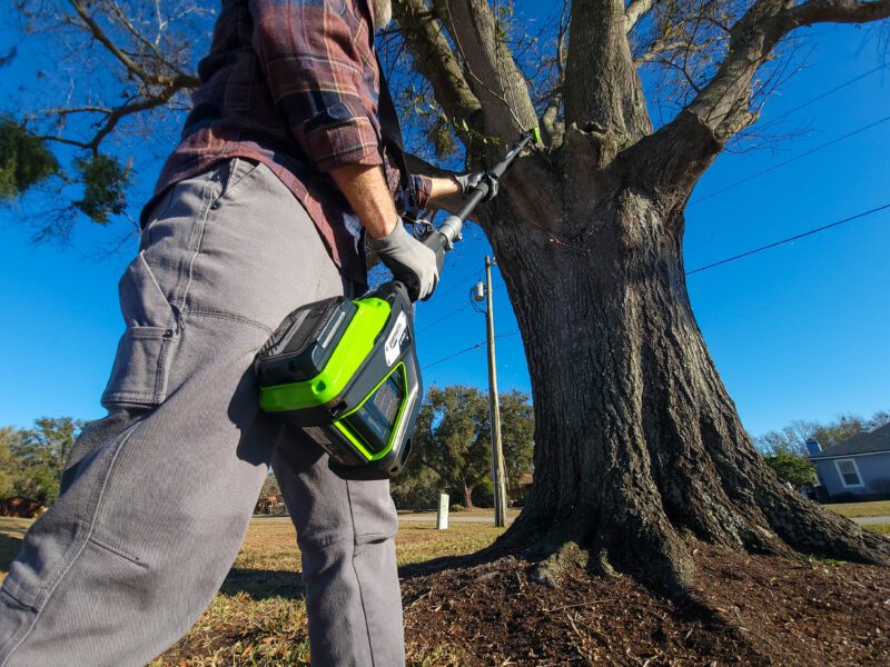 Greenworks 82V Optimus Telescoping Pole Saw In Action