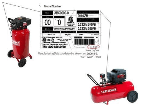 Craftsman, Porter-Cable, Husky Compressors Recalled